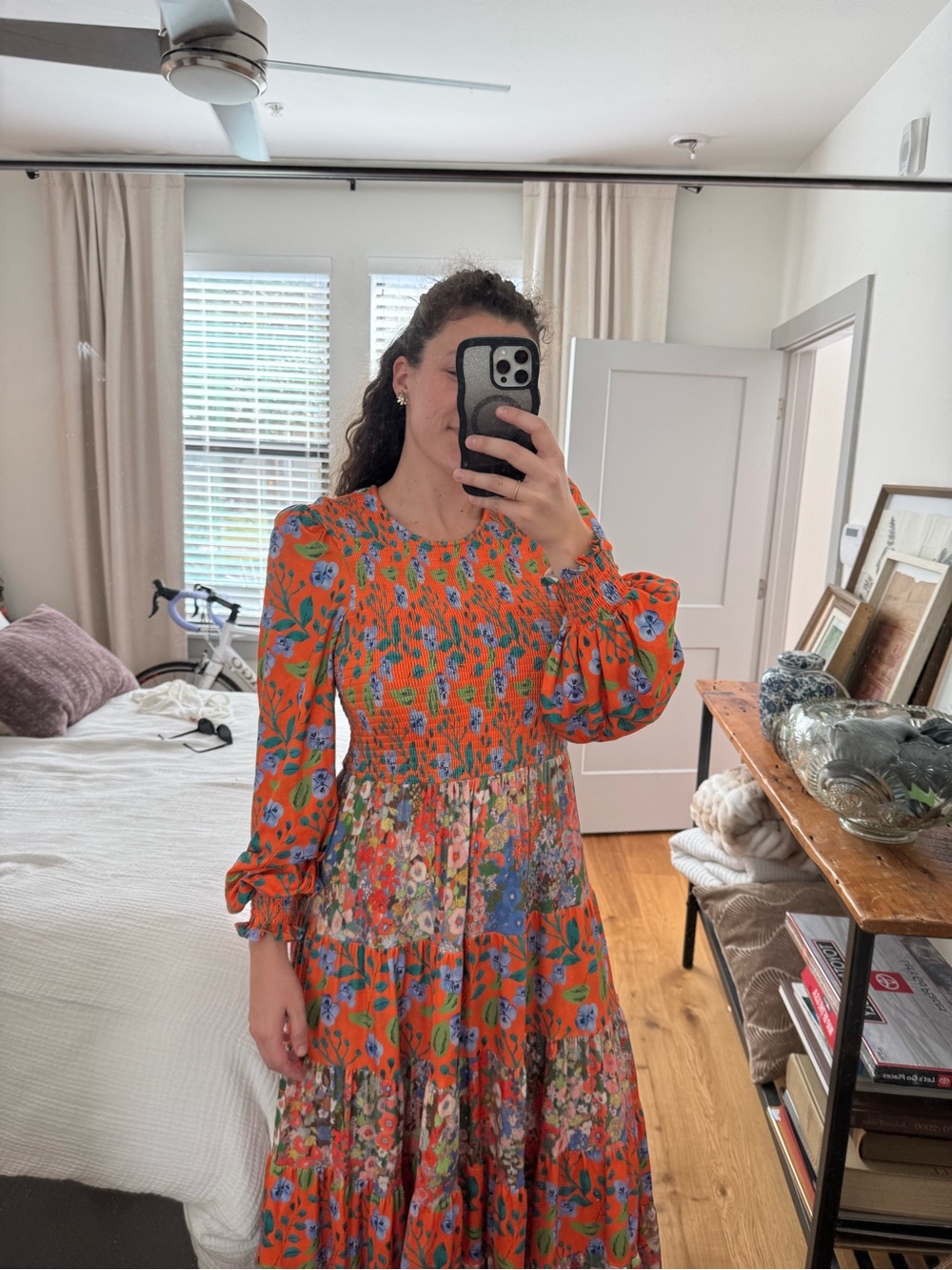 Hutch Orange Floral Maxi Dress with Blue & Green Accents - Picture 12 of 12